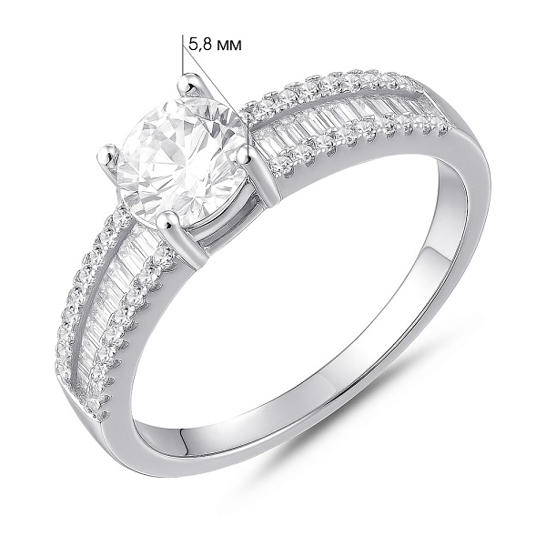 Серебряное кольцо с фианитами (арт. 7501/8239) – изображение 2