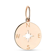 Золотой кулон в красном цвете металла (арт. 424255)