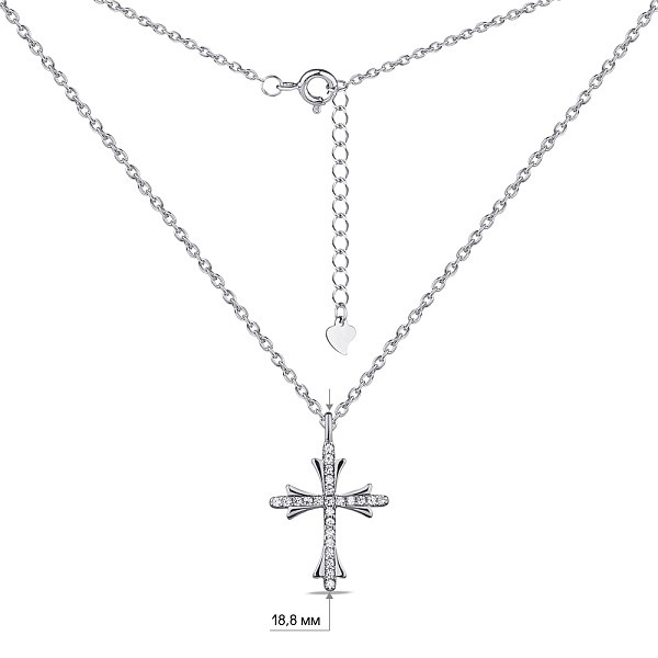 Колье из серебра "Крестик" с фианитами (арт. 7507/1683) – изображение 3