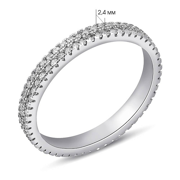 Серебряное кольцо с дорожкой из фианитов (арт. 7501/8158) – изображение 2