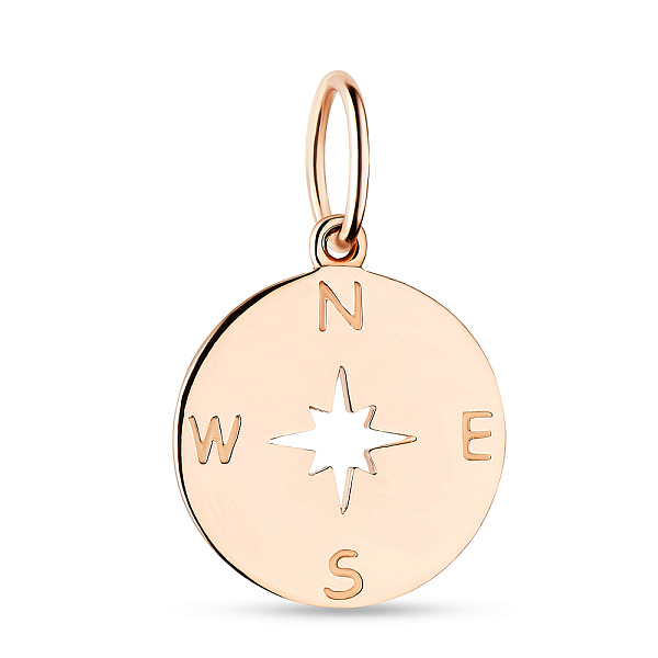 Золотой кулон в красном цвете металла (арт. 424255) – изображение 1