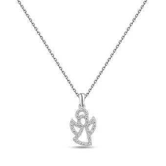 Серебряное колье Ангел с фианитами (арт. 7507/2096)