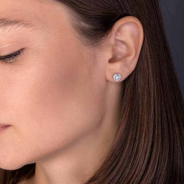 Пусети з білого золота з діамантами (арт. Т011360010б) – зображення 2