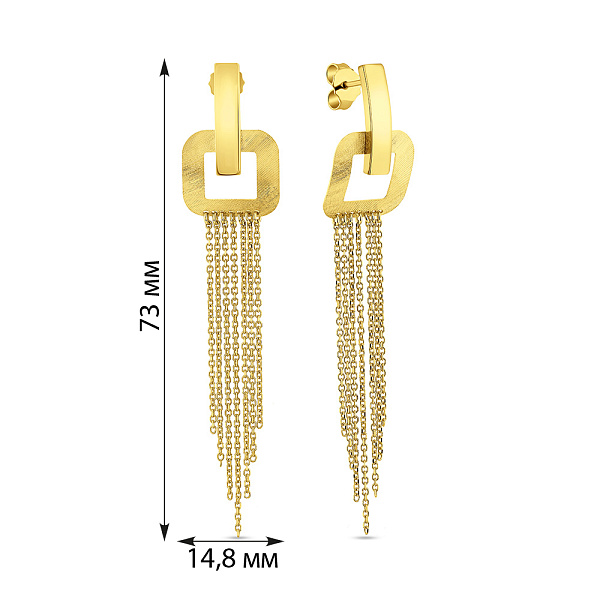 Золотые серьги с подвесками Francelli (арт. 1092033ж) – изображение 4