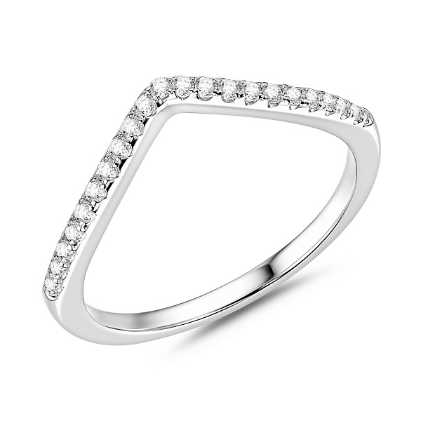 Серебряное двойное кольцо с фианитами (арт. 7501/8630) – изображение 4