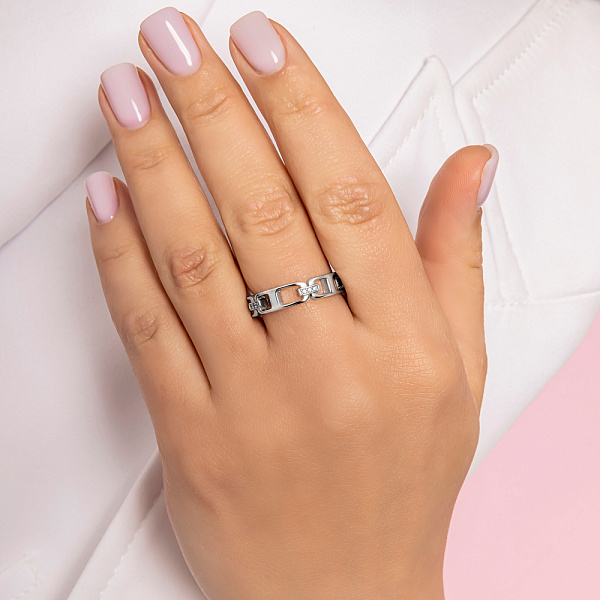 Каблучка срібна з фіанітами  (арт. 7501/5752) – зображення 4