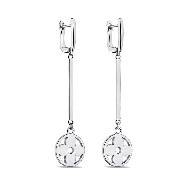 Серьги-подвески серебряные без камней (арт. 7502/4481) – изображение 1