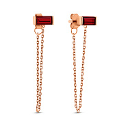 Пусети золоті з гранатом (арт. 110098Пк)