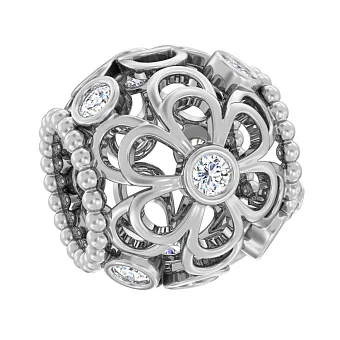 Золотой шарм бусина Цветок (арт. 440390б)