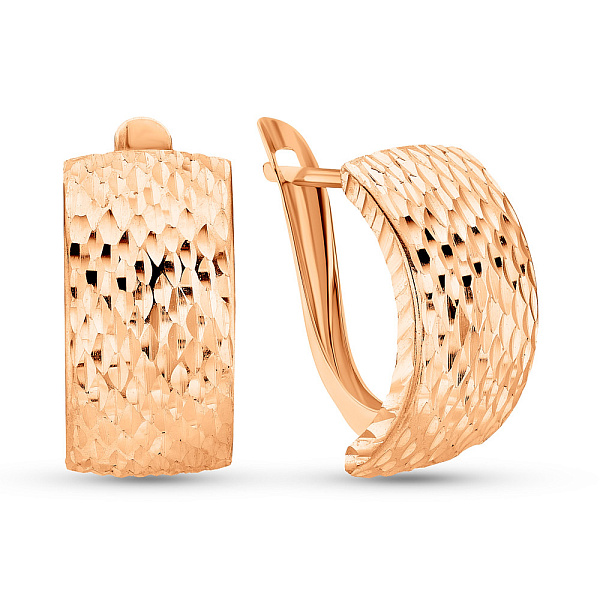 Золотые серьги с алмазной гранью (арт. 120401) – изображение 1