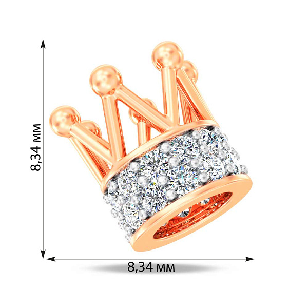Золотой подвес Корона с фианитами (арт. 440663) – изображение 3
