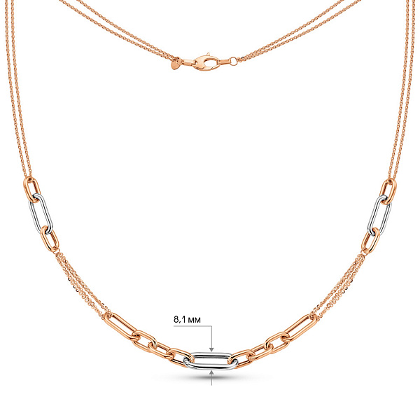 Колье в комбинированном цвете золота (арт. 352479р) – изображение 3