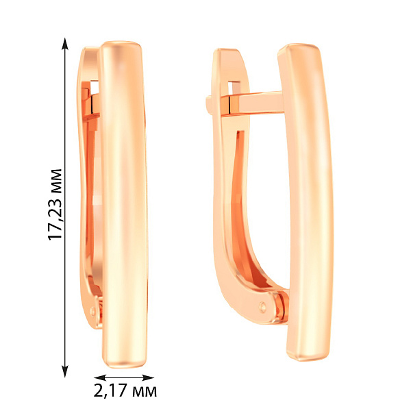 Золоті сережки без каменів (арт. 110571) – зображення 4