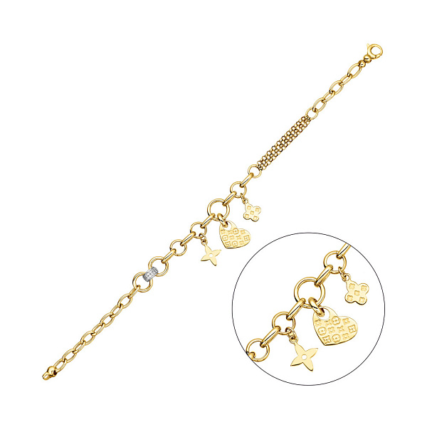 Браслет из желтого золота с подвесками (арт. 325323жП3) – изображение 1