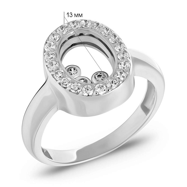 Каблучка з білого золота (арт. 150050/3б) – зображення 2