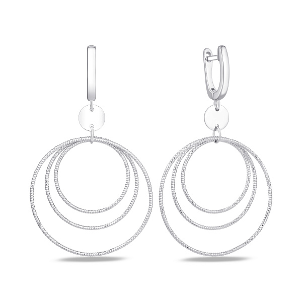 Серебряные серьги без камней (арт. 7502/4633) – изображение 1