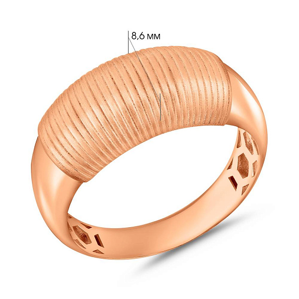 Массивное золотое кольцо с матовым покрытием (арт. 156750м) – изображение 4