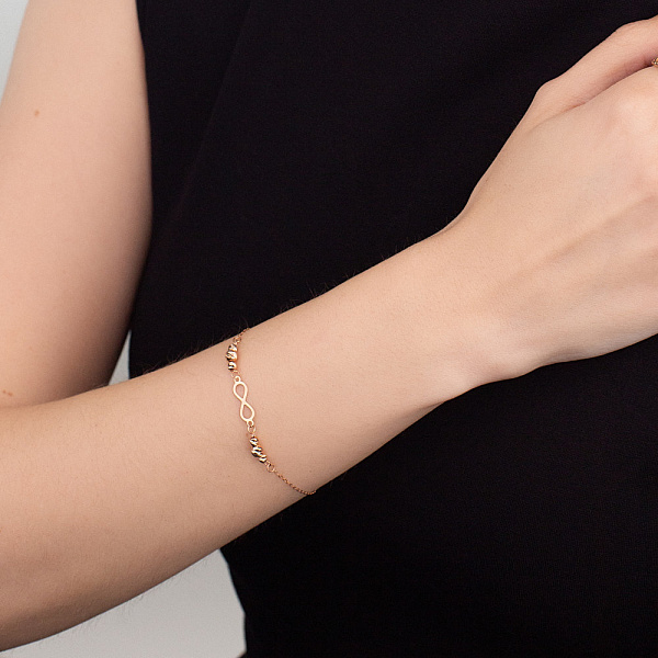 Браслет "Бесконечность" из красного золота (арт. 325644) – изображение 2