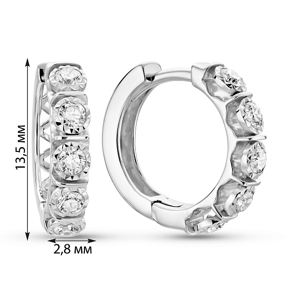 Золотые серьги с бриллиантами (арт. С341708040б) – изображение 2