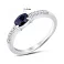 Серебряное кольцо с сапфиром и дорожкой из фианитов (арт. 7501/1762875Спс) – изображение 2