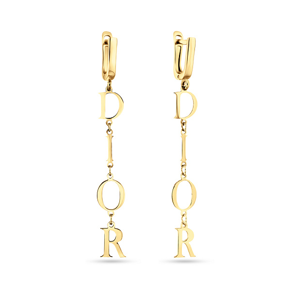 Сережки-підвіски з жовтого золота (арт. 107890ж) – зображення 1