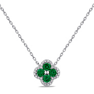 Фото Серебряное колье с альпинитами и фианитами (арт. 7507/1846аз)