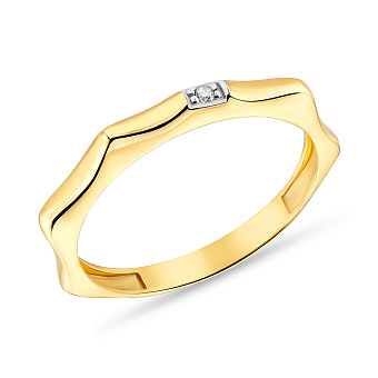 Фото Кольцо из желтого золота с фианитом (арт. 155284ж)