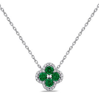 Срібне кольє з альпінітами і фіанітами (арт. 7507/1846аз)