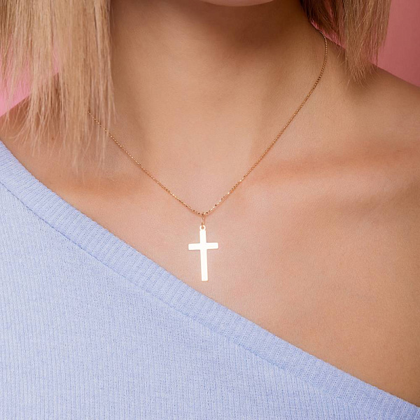 Крестик из красного золота  (арт. 440407/25) – изображение 3
