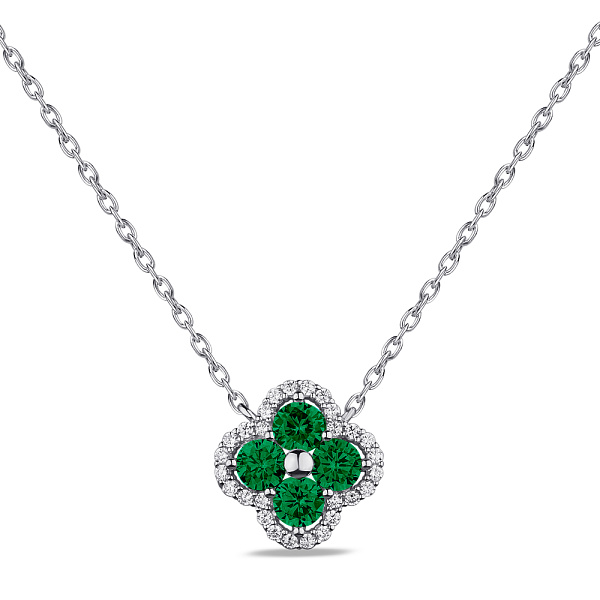 Срібне кольє з альпінітами і фіанітами (арт. 7507/1846аз) – зображення 1