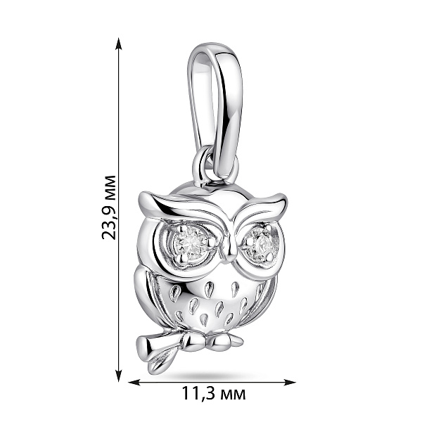 Серебряный подвес Сова с фианитами (арт. 7503/35117р) – изображение 2