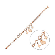 Браслет из красного золота с подвесками (арт. 325323П3)