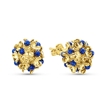 Фото Сережки-пусеты из желтого золота Francelli (арт. 1091611жс)