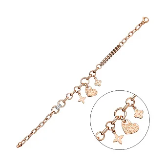 Браслет из красного золота с подвесками (арт. 325323П3)