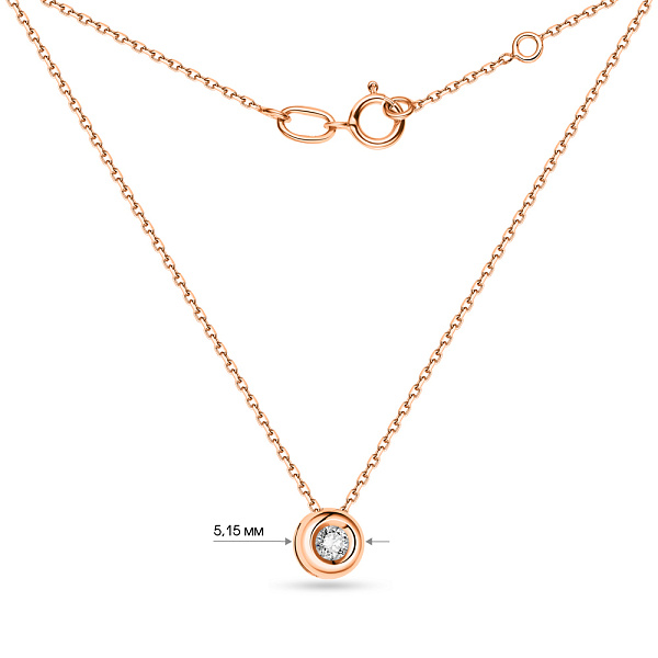 Золоте кольє з діамантом (арт. Ц011225005) – зображення 3