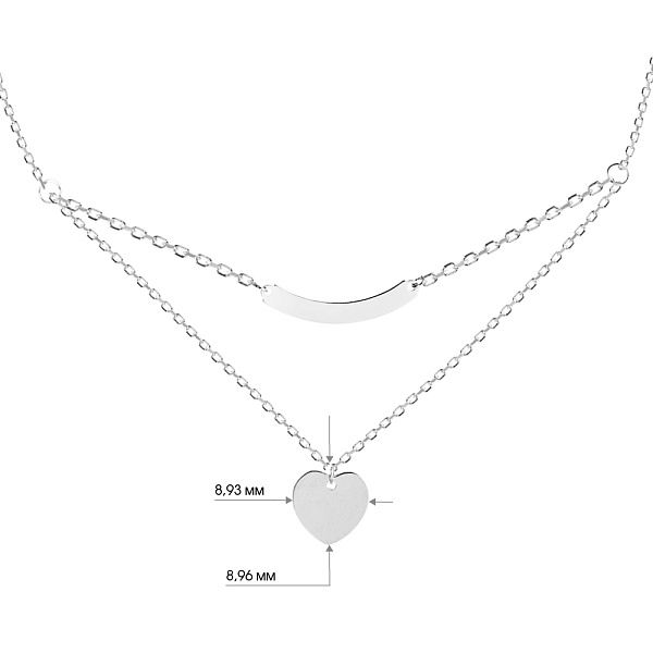 Колье из серебра «Сердечко» (арт. 7507/997) – изображение 3