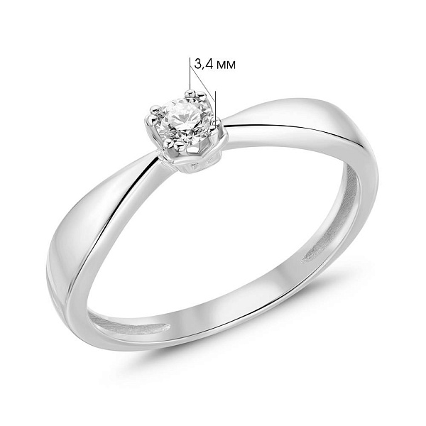 Помолвочное кольцо из белого золота с бриллиантом (арт. 1108721202) – изображение 3