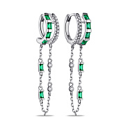 Серебряные серьги с альпинитами и фианитами (арт. 7502/9619/15аз)