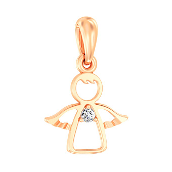 Золотая подвеска Ангел с фианитом (арт. 440646)