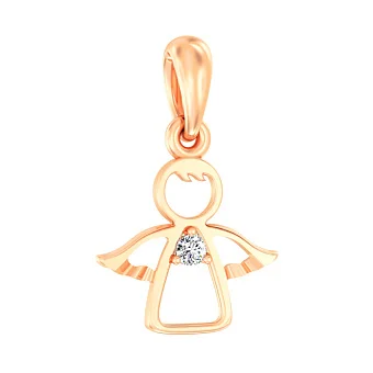 Золотая подвеска Ангел с фианитом (арт. 440646)