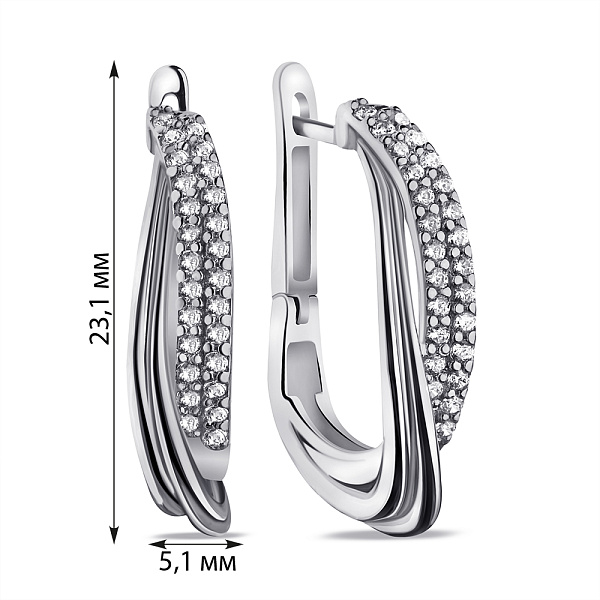 Серебряные серьги с фианитами (арт. 7502/25056р) – изображение 2