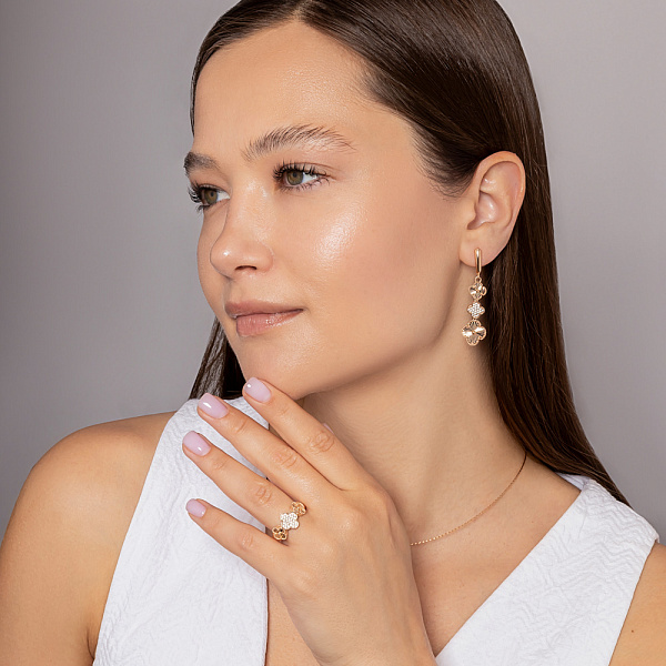 Довгі сережки з червоного золота (арт. 1091952а) – зображення 5