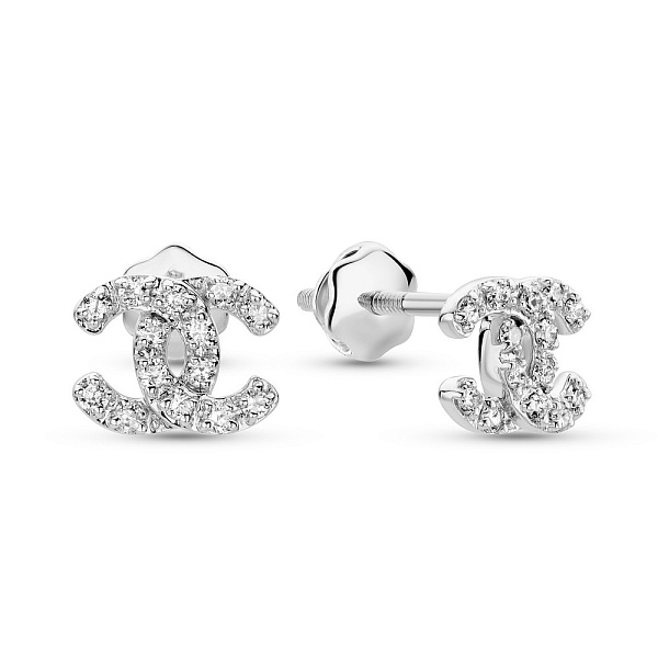 Серьги-пусеты из золота с бриллиантами (арт. С341540015б) – изображение 1