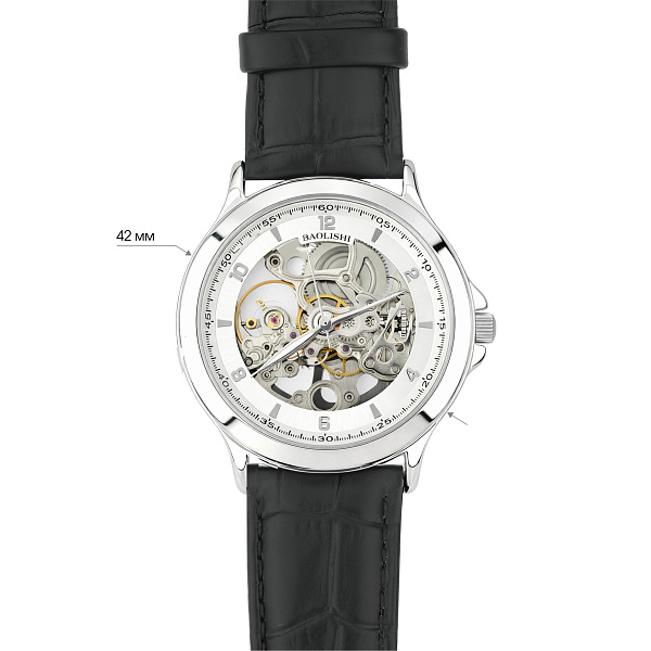 Серебряные часы с кварцевым механизмом (арт. 7526/338срч) – изображение 3