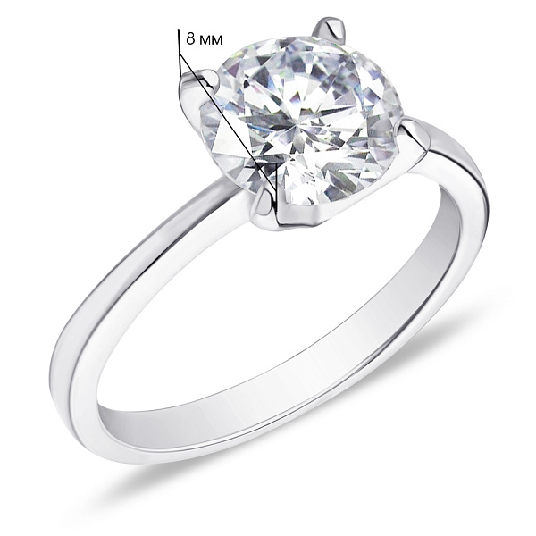 Серебряное кольцо с фианитом (арт. 7501/3449/4) – изображение 2
