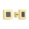 Серьги-пусеты из желтого золота «Квадраты» с ониксом (арт. 106744жо) – изображение 1