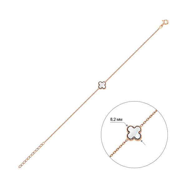 Браслет з червоного золота з перламутром (арт. 326917/8п) – зображення 2
