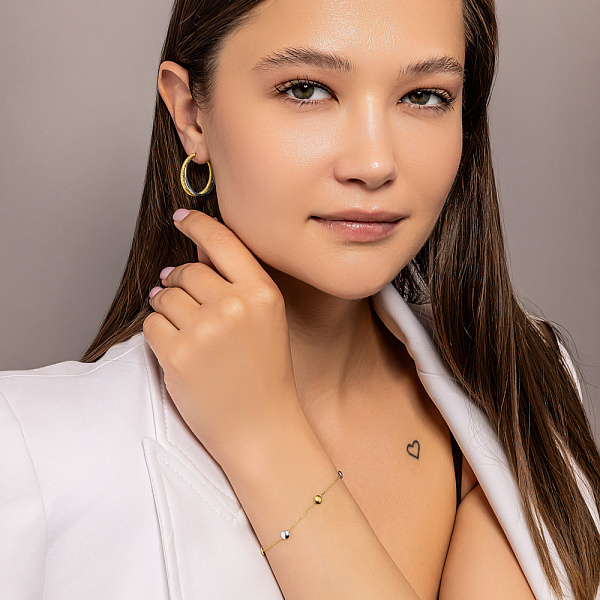 Сережки из желтого и белого золота (арт. 1091898/25жб) – изображение 5