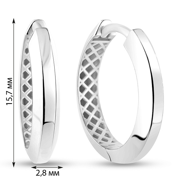 Серьги- кольца из белого золота (арт. 1091306/15б) – изображение 4