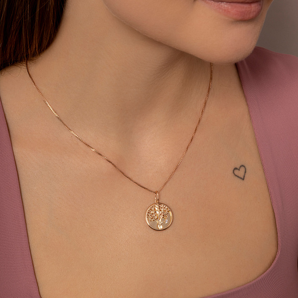 Подвес из красного золота с фианитом (арт. 424440/20) – изображение 2